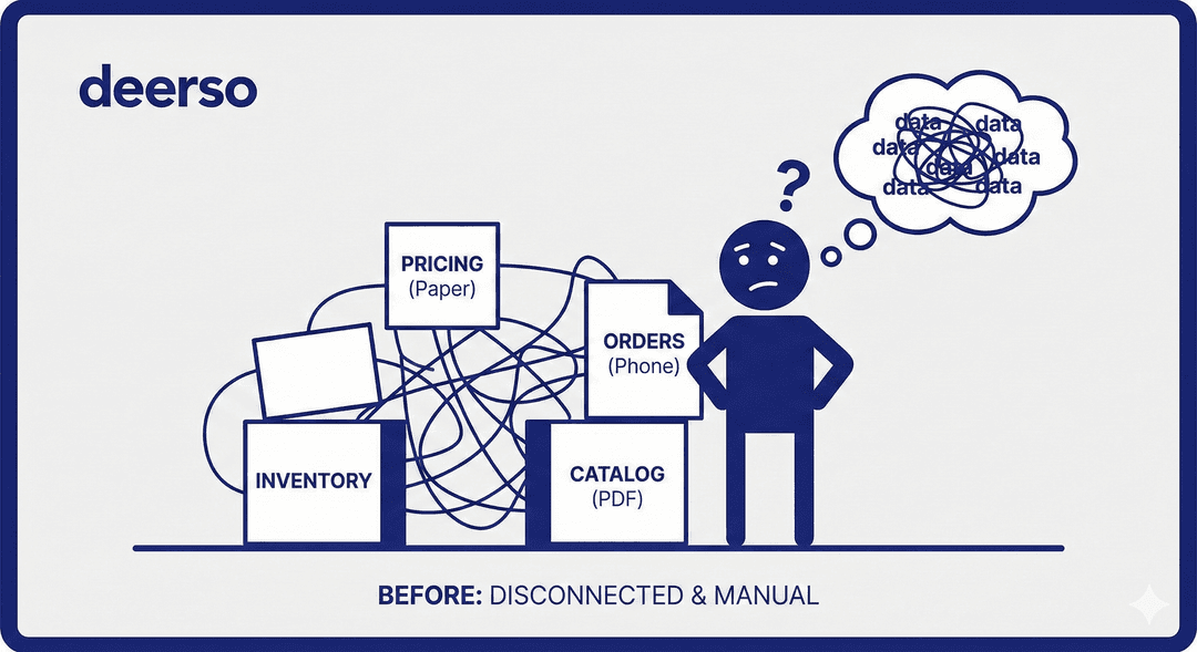Before: disconnected and manual